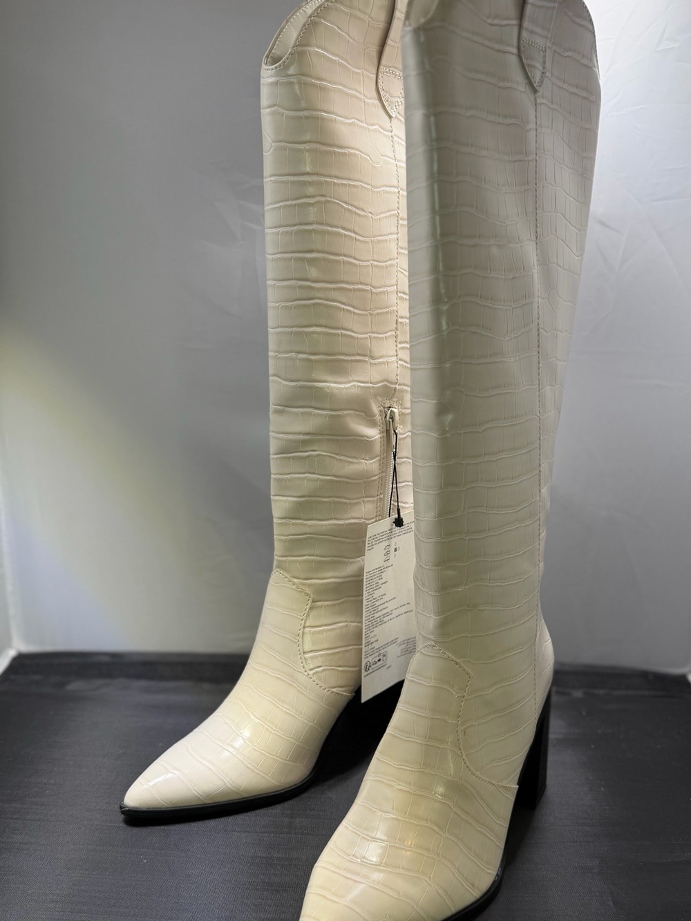NWB White Knee High Boots cowgirl Western boots Women’s 8.5